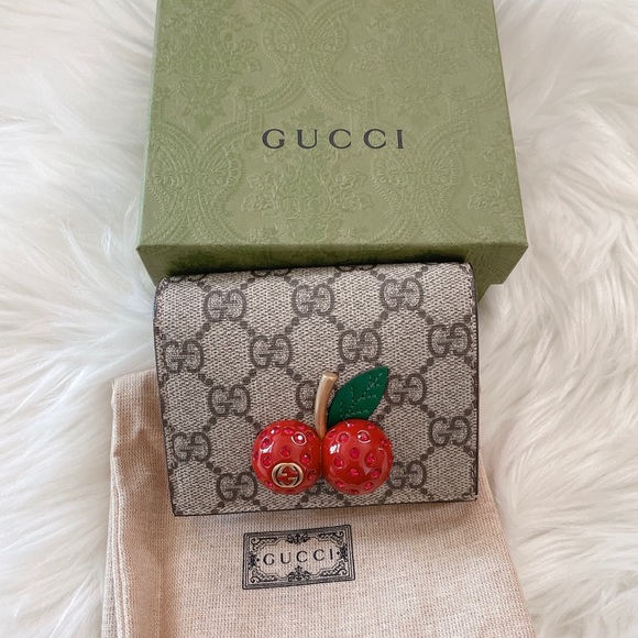 Gucci | Bags | Gucci Gg Monogram Cherry Card Holder | Poshmark